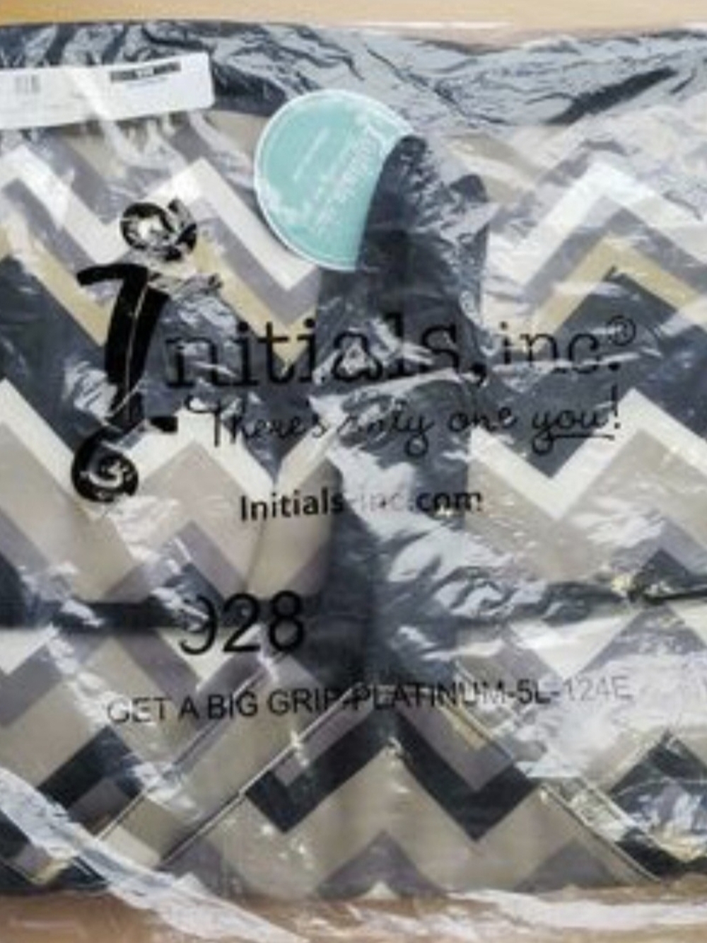 Initials, Inc. Chevron Travel Bag in Black and Gray